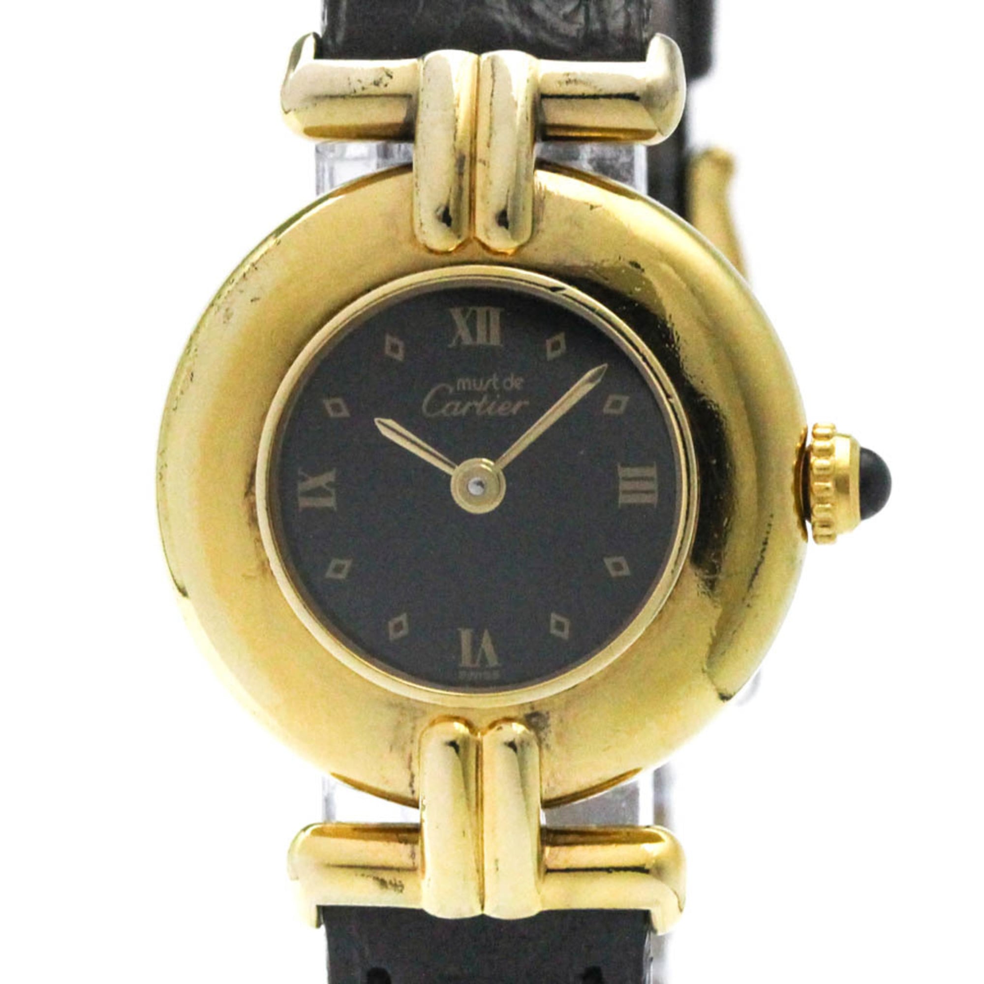 CARTIER Must Colisee Vermeil Gold Plated Ladies Watch 590002
