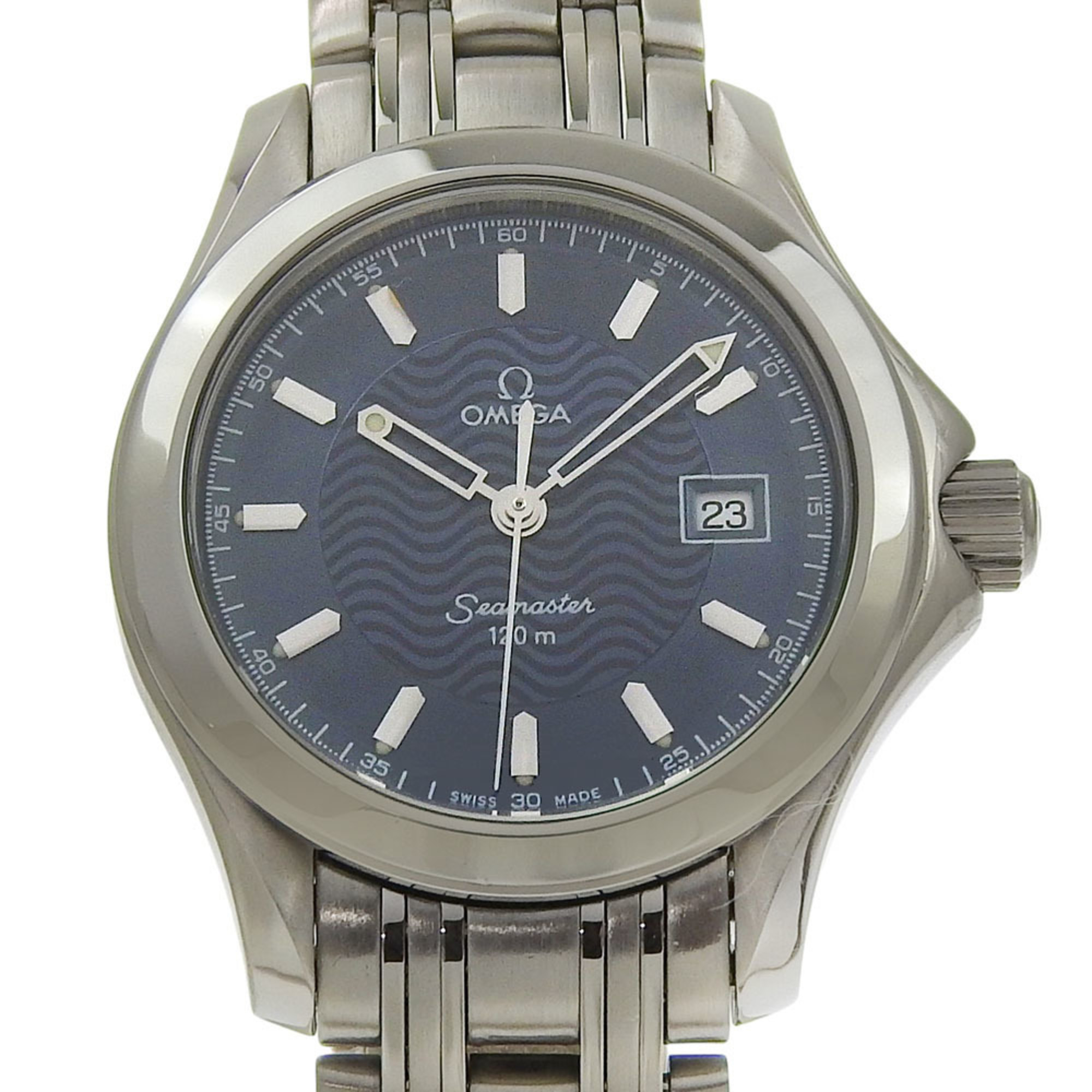 Like New Omega Seamaster 120M Date 2571 81 00 Blue Dial Stainless Steel Quartz 26mm Ladies\' Watch