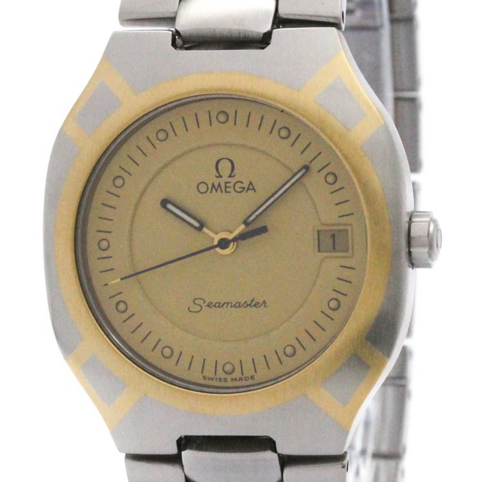 OMEGA Seamaster Polaris 18K Gold Steel Mens Watch 396.1022 Polished