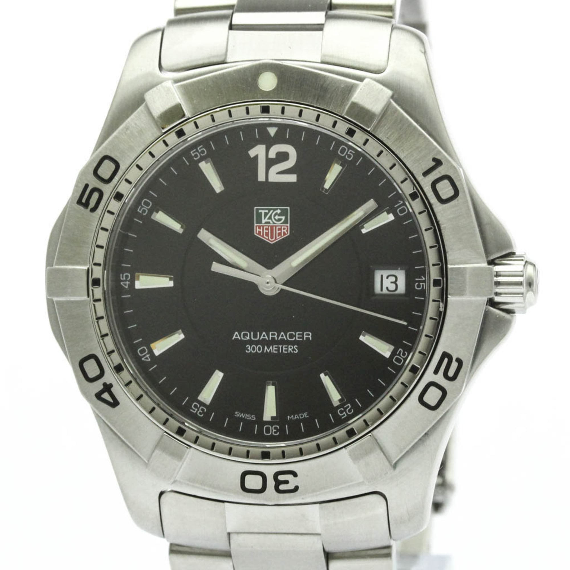 TAG HEUER Aquaracer Stainless Steel Quartz Mens Watch WAF1110 Polished