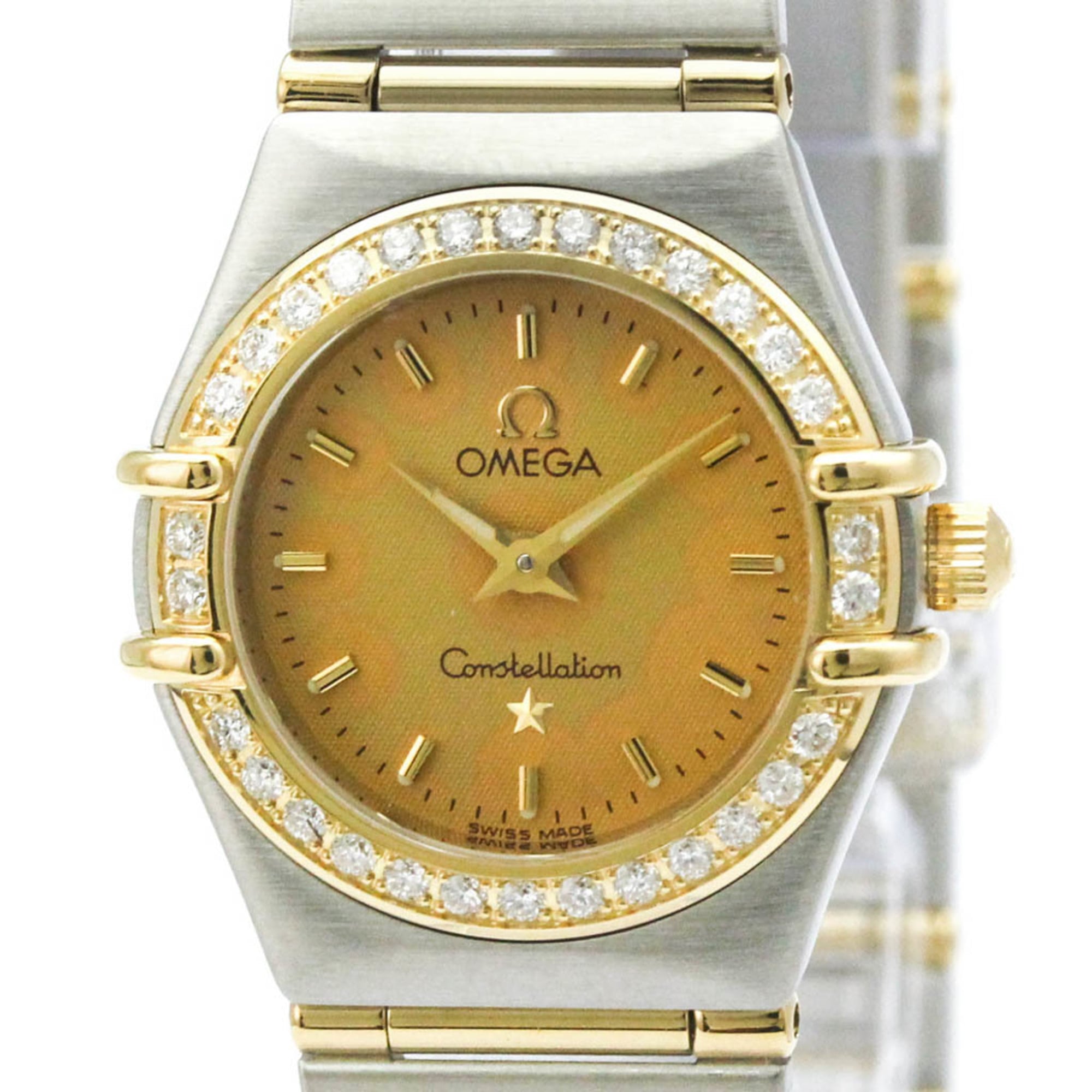 OMEGA Constellation Diamond 18K Gold Steel Watch 1367.10 Polished