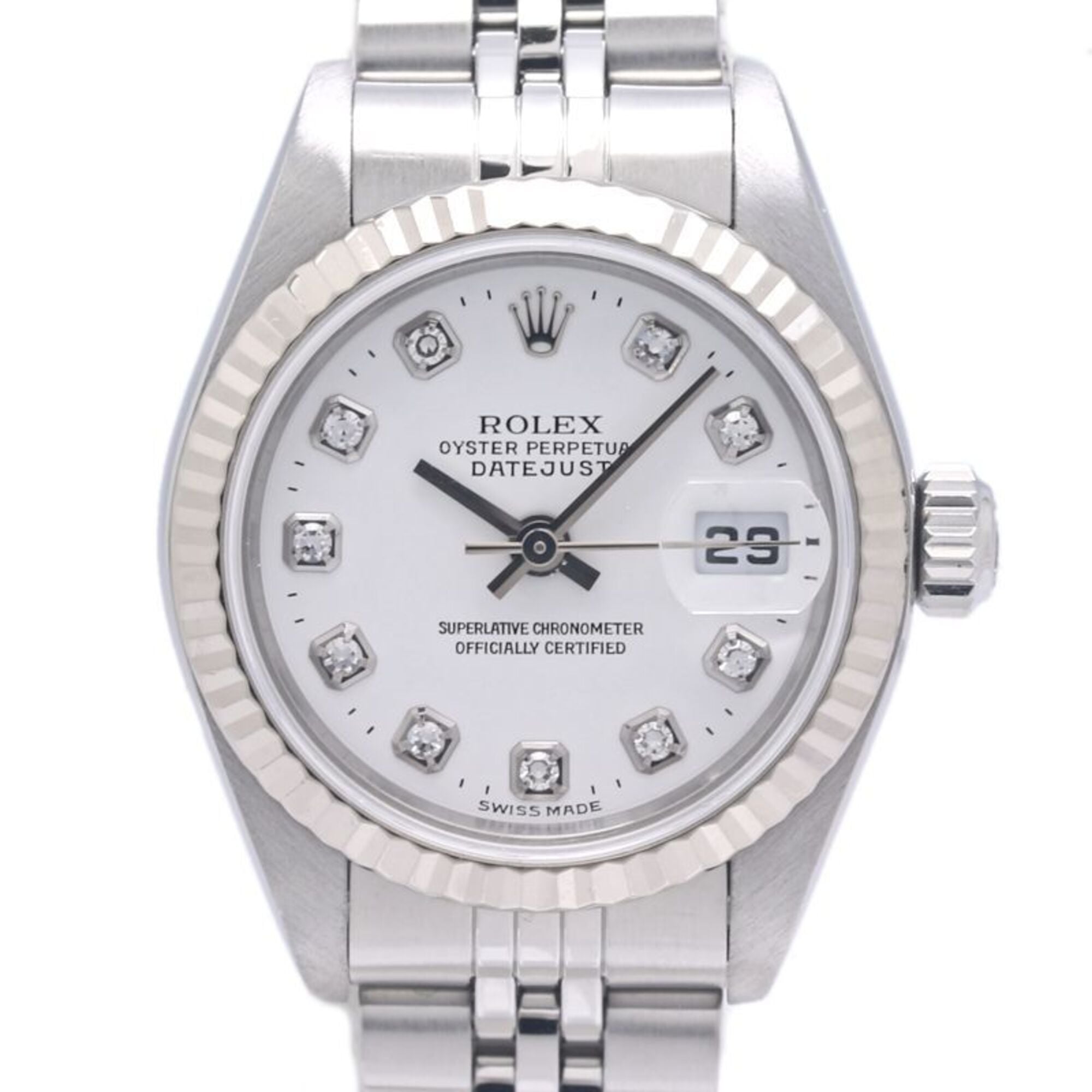ROLEX Datejust 10P Diamond 79174G Women\'s Watch 18K White Gold x Stainless Steel 40302