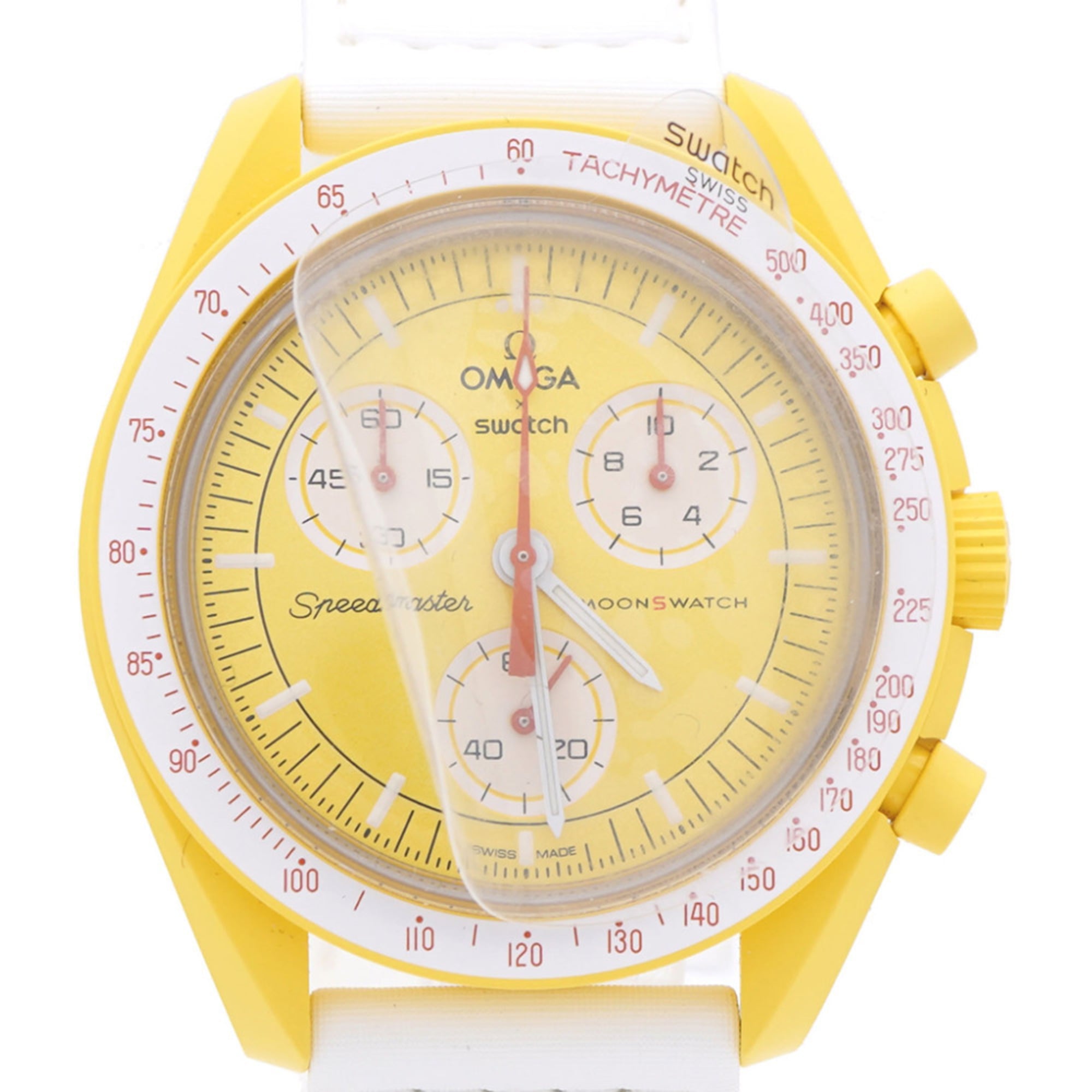 Like new Omega x Swatch Mission to the Sun Speedmaster SO33J100 Quartz Watch with Nylon and Bioceram