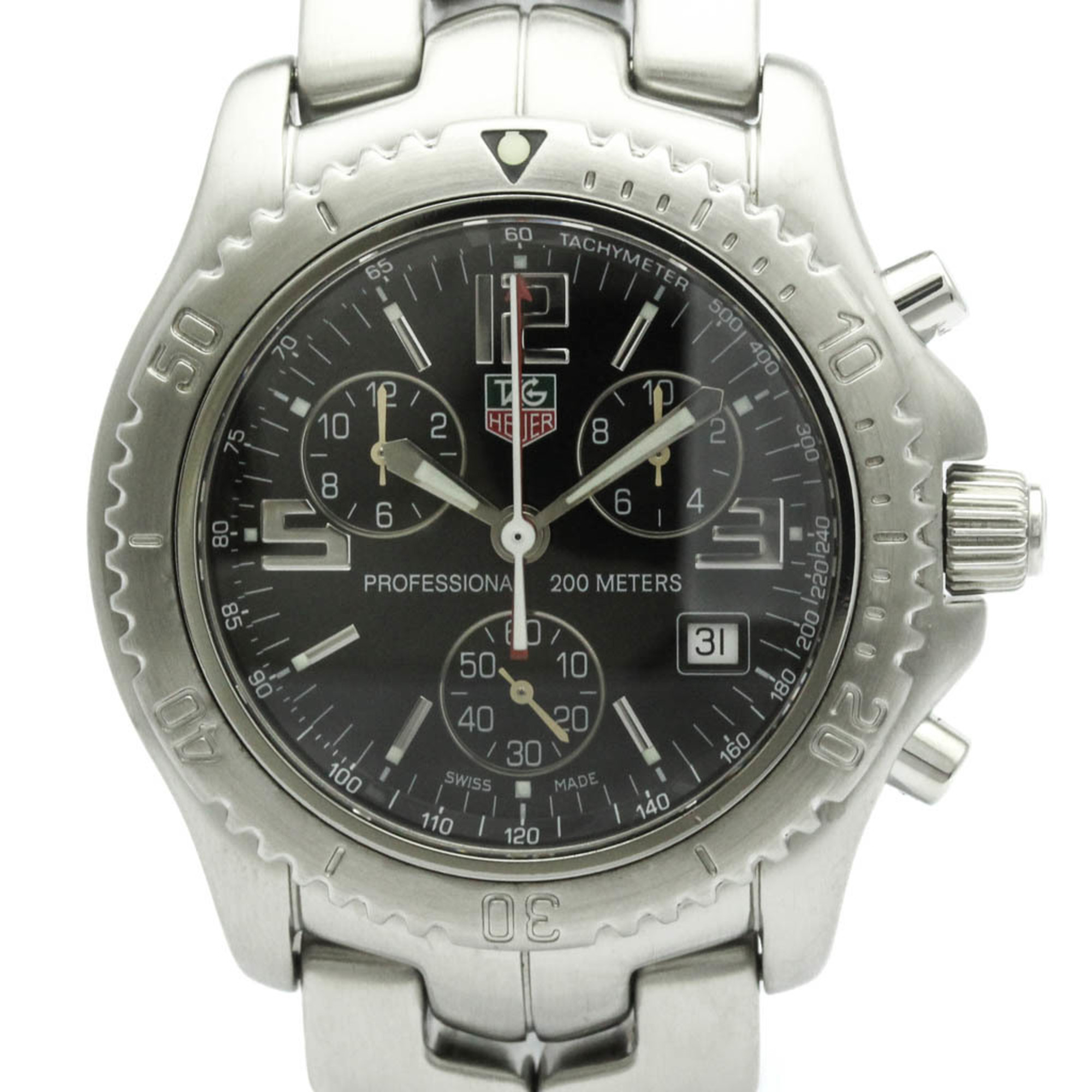 TAG HEUER Link Chronograph Jason Bourne Steel Watch CT1111 Polished
