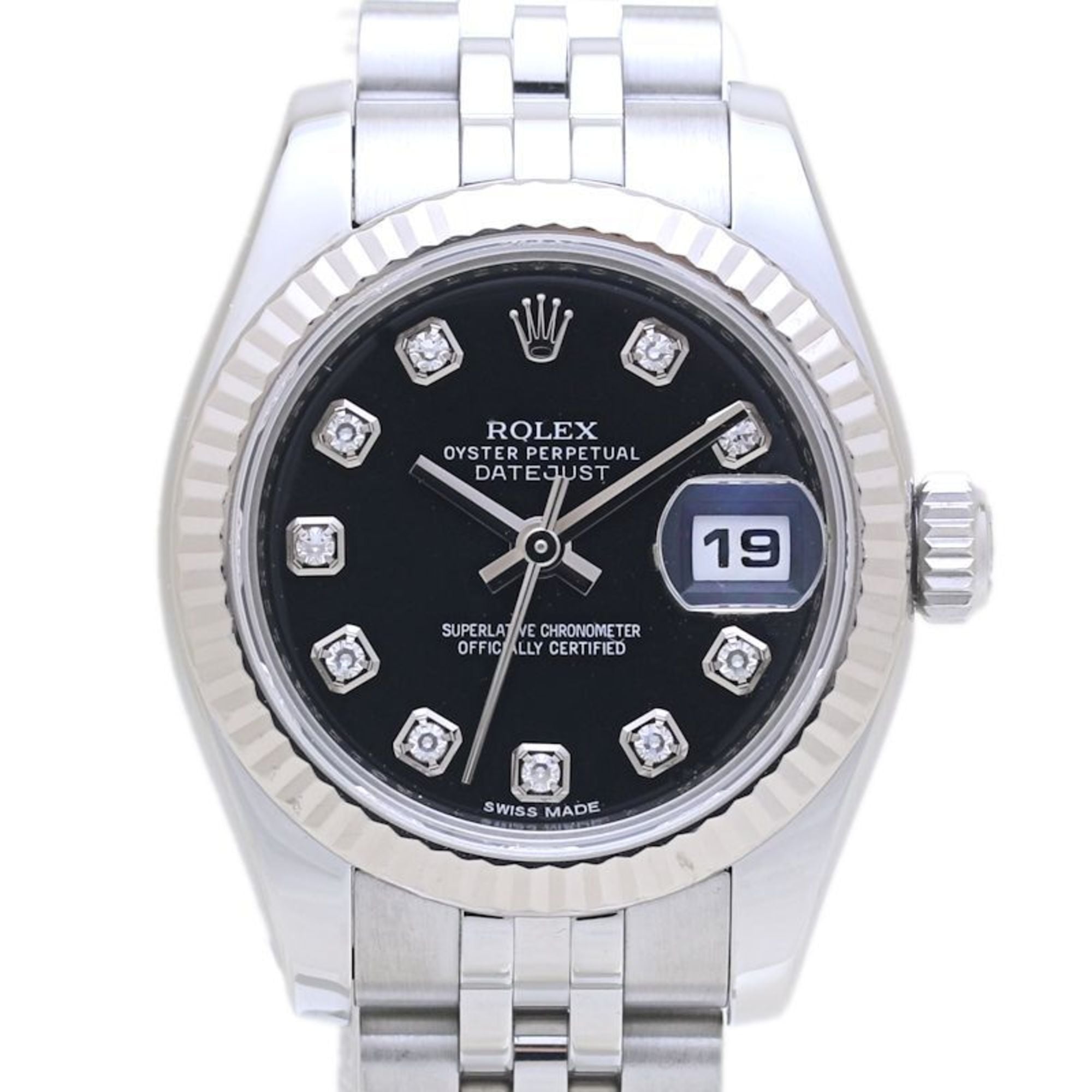 ROLEX Rolex Datejust 10-Piece Diamond Watch 179174G Women\'s 18K White Gold and Stainless Steel 4012