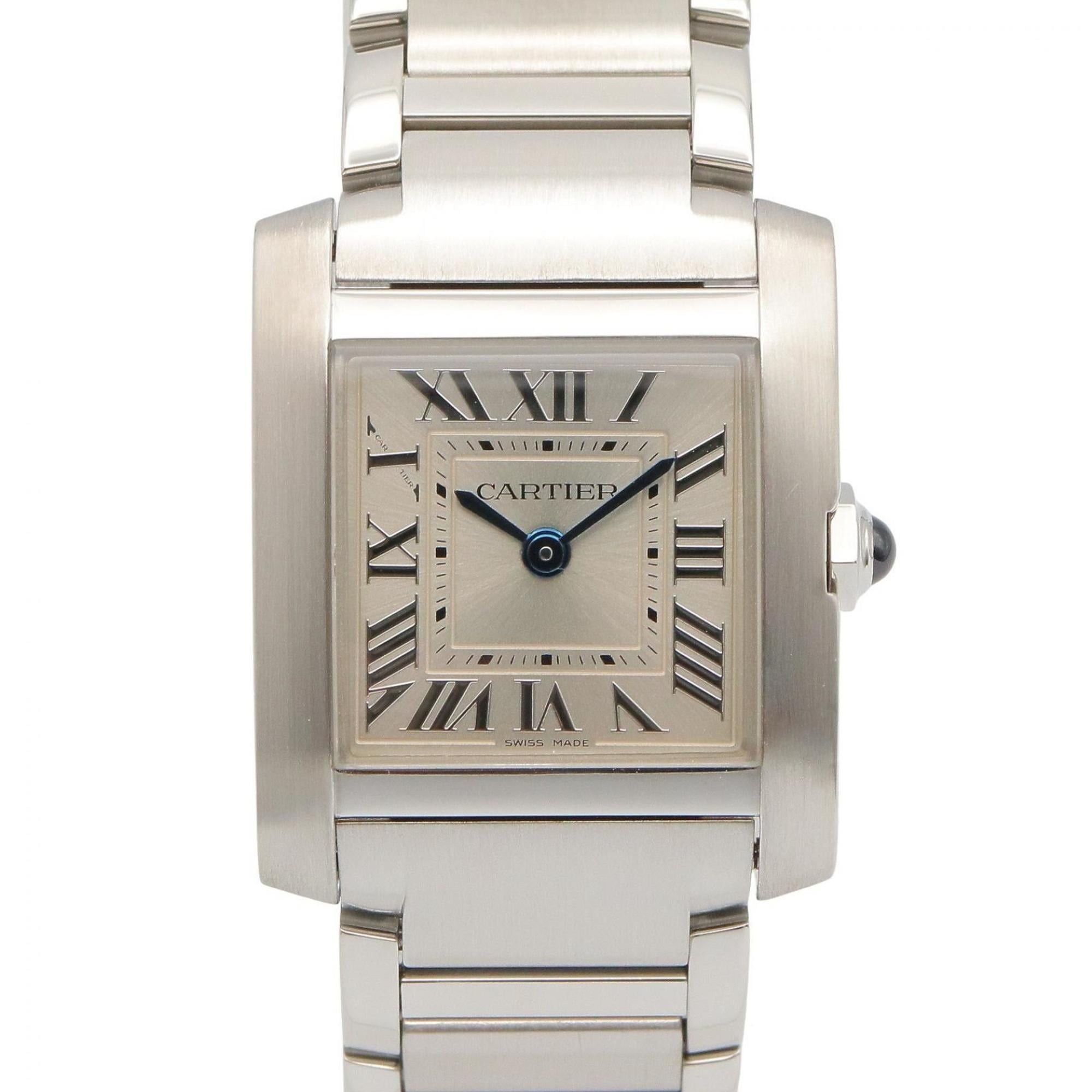 Cartier Tank Franaise SM Watch, Stainless Steel, Ladies, Silver Tone, WSTA0065