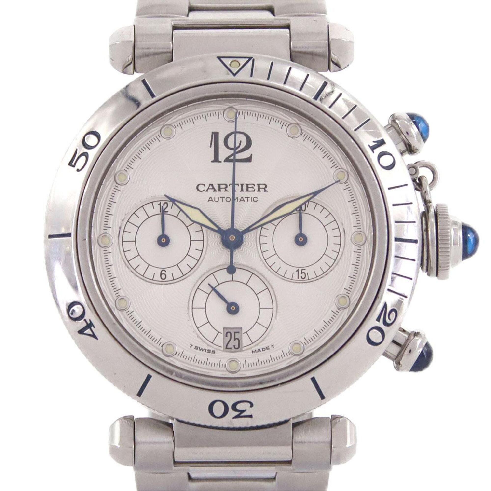 Cartier Pasha Chronograph W31030H3 Stainless Steel Automatic Watch