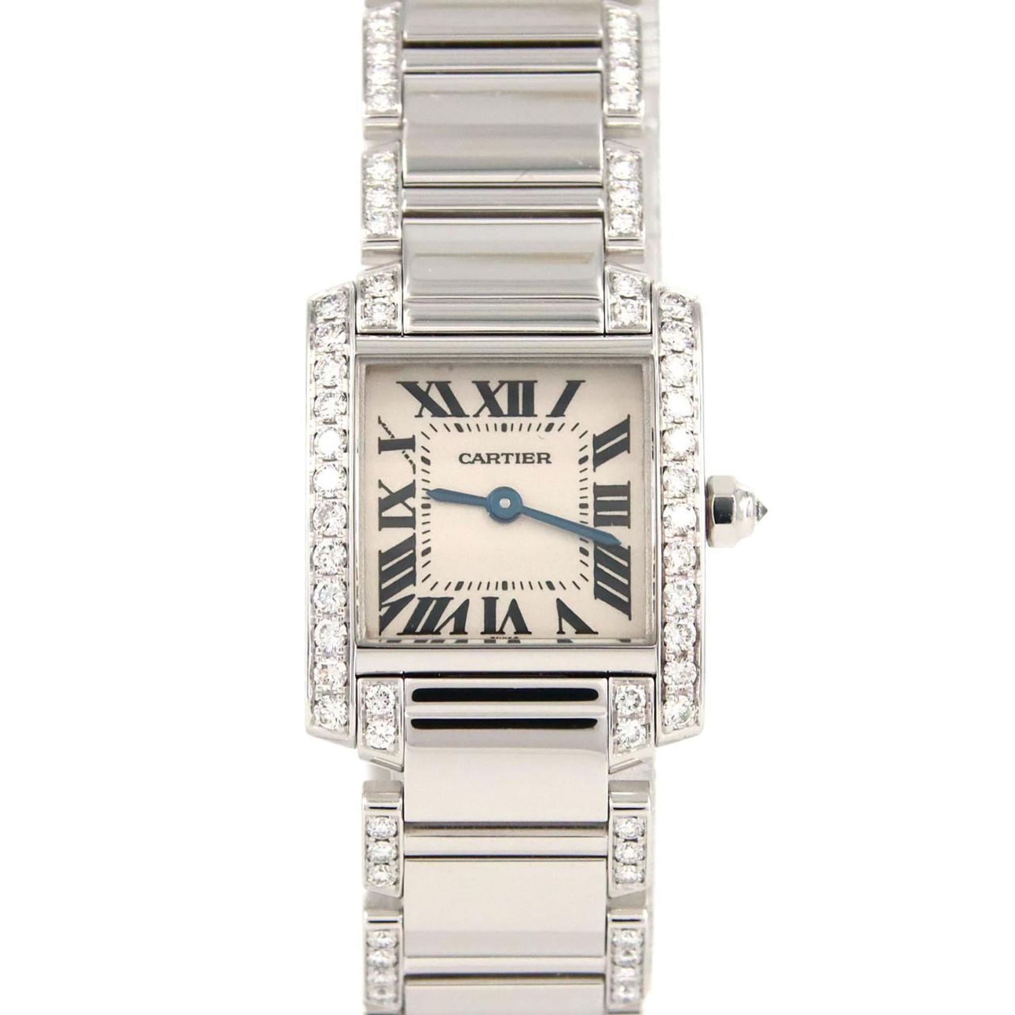 Cartier Tank Franaise SM WG D Breath Half WE1002SC Quartz Watch