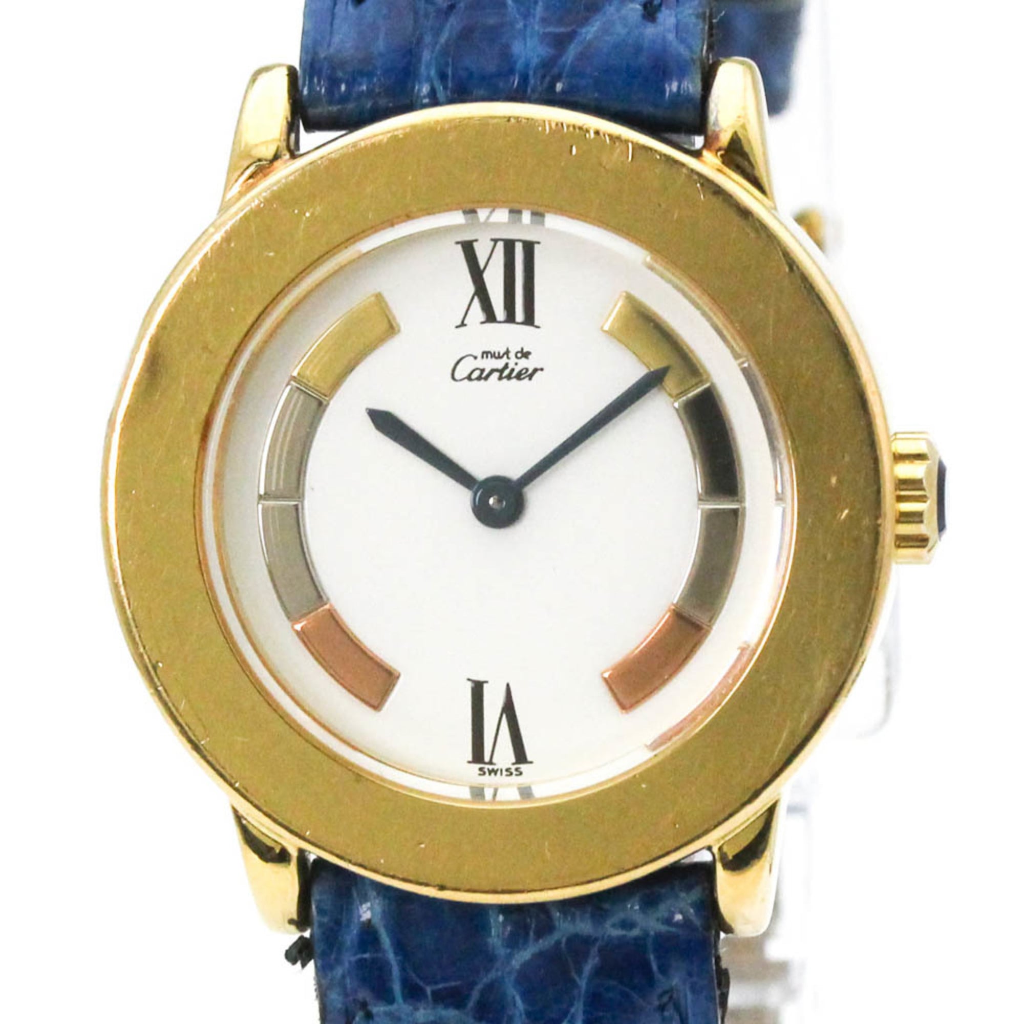 CARTIER Must Ronde Quartz Gold Plated Quartz Ladies Watch W1009143