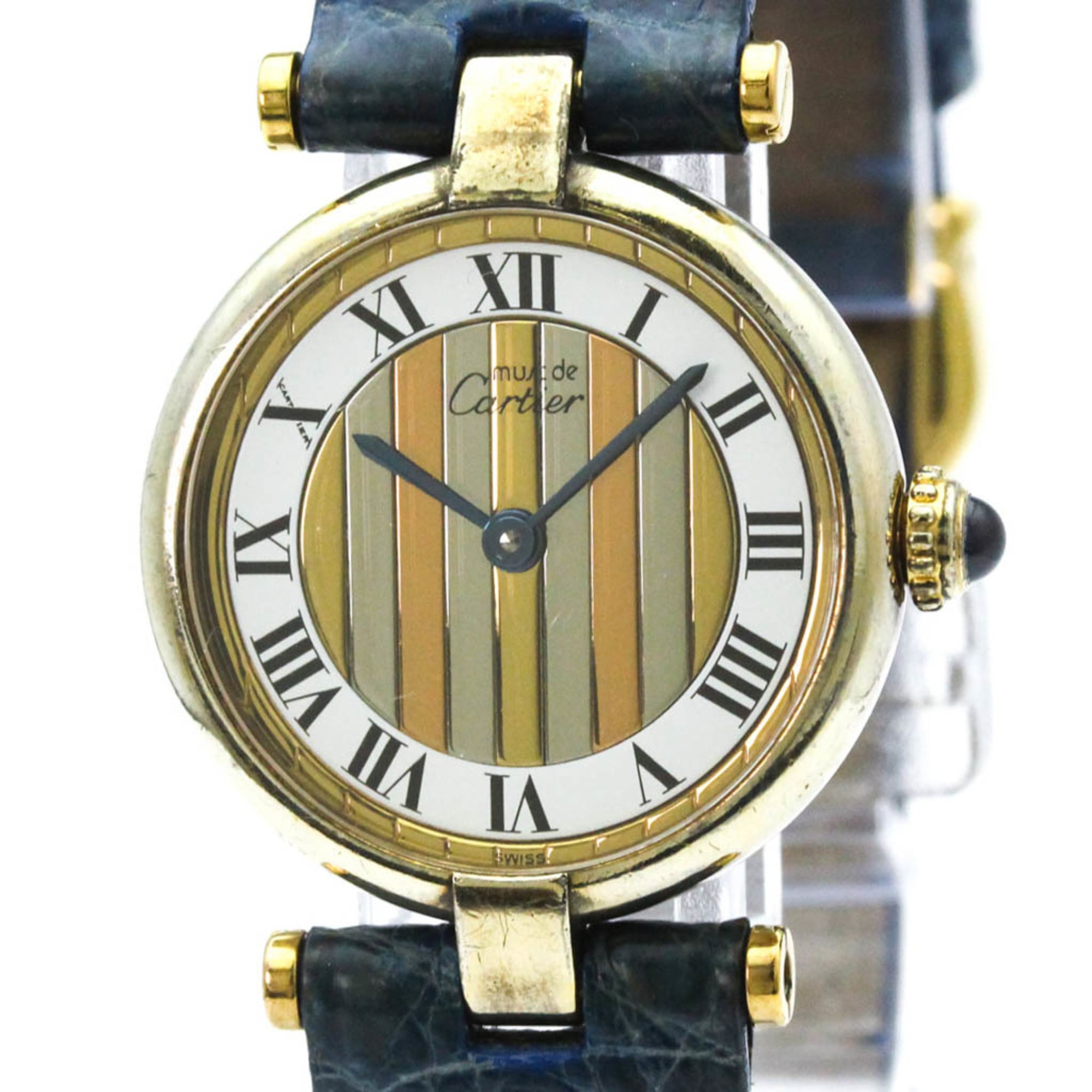CARTIER Must Vendome Vermeil Gold Plated Quartz Ladies Watch 590004