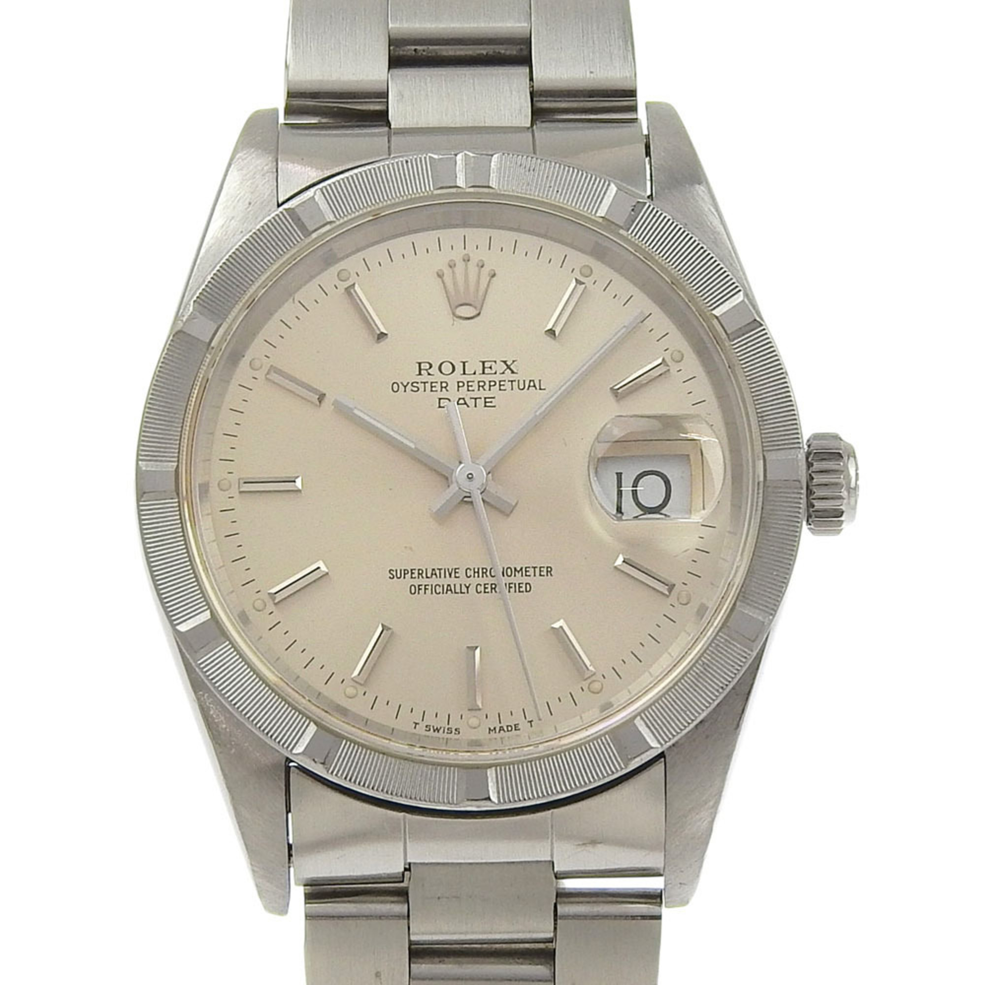 Rolex Oyster Perpetual watch, engine-turned bezel, cal. 3135 15210, stainless steel, 1993 model, sil