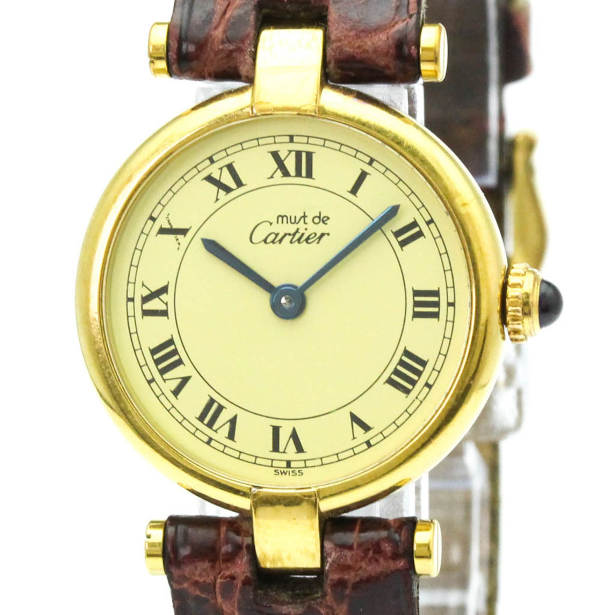CARTIER Must Vendome Vermeil Gold Plated Quartz Ladies Watch