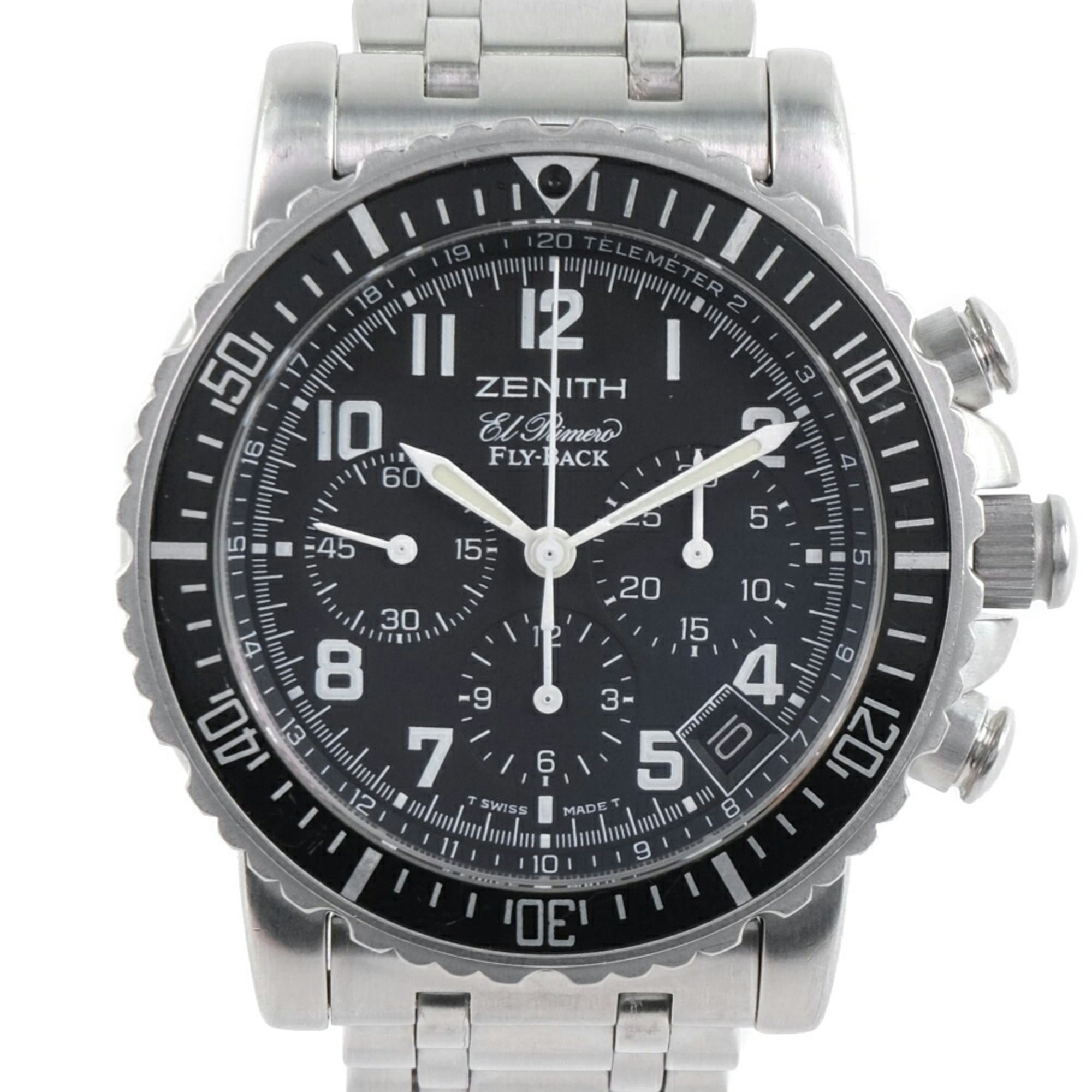 Zenith Rainbow Black 01/02.0470.405 Stainless Steel Automatic Chronograph Men\'s Dial Watch