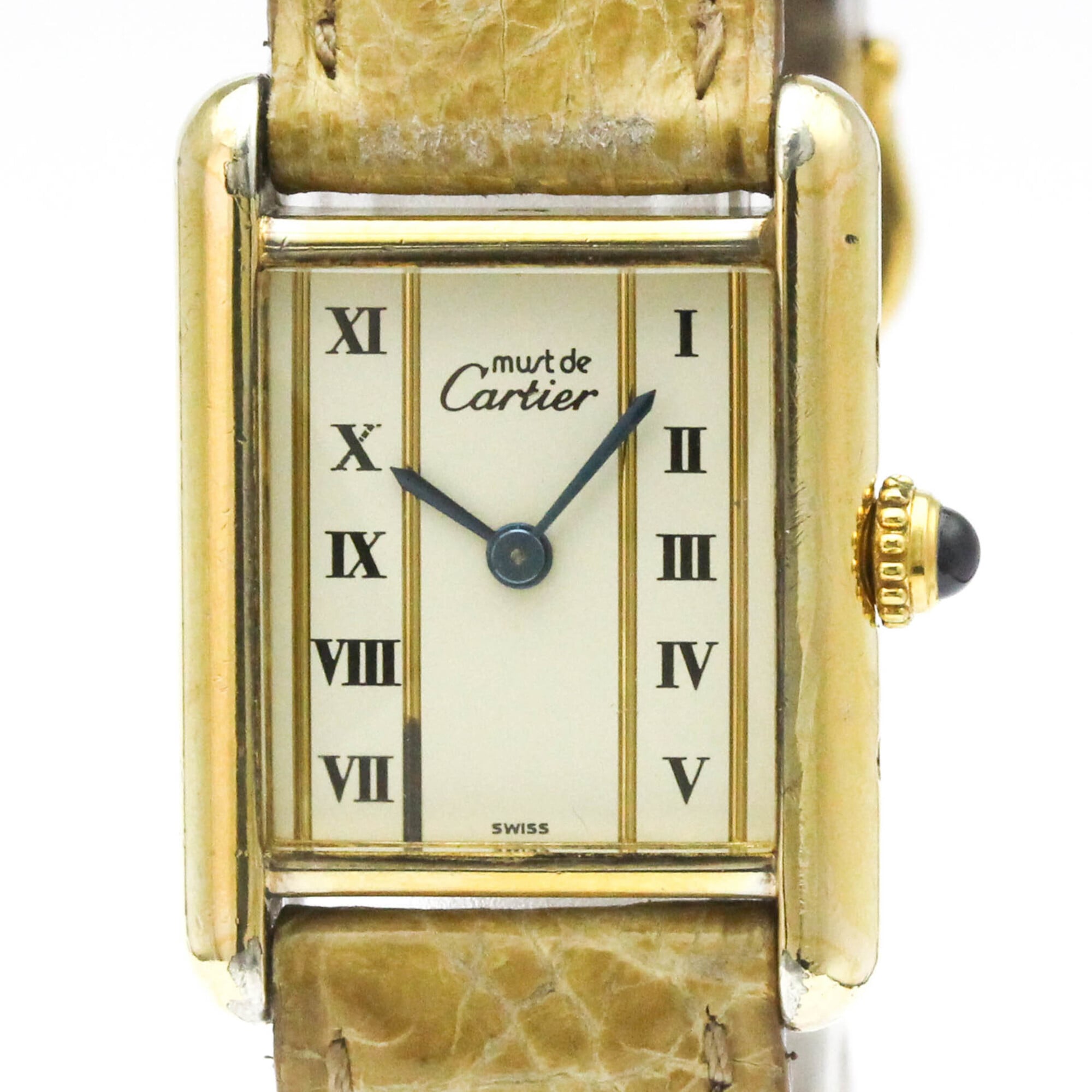 CARTIER Must Tank Vermeil Gold Plated Quartz Ladies Watch 5057001