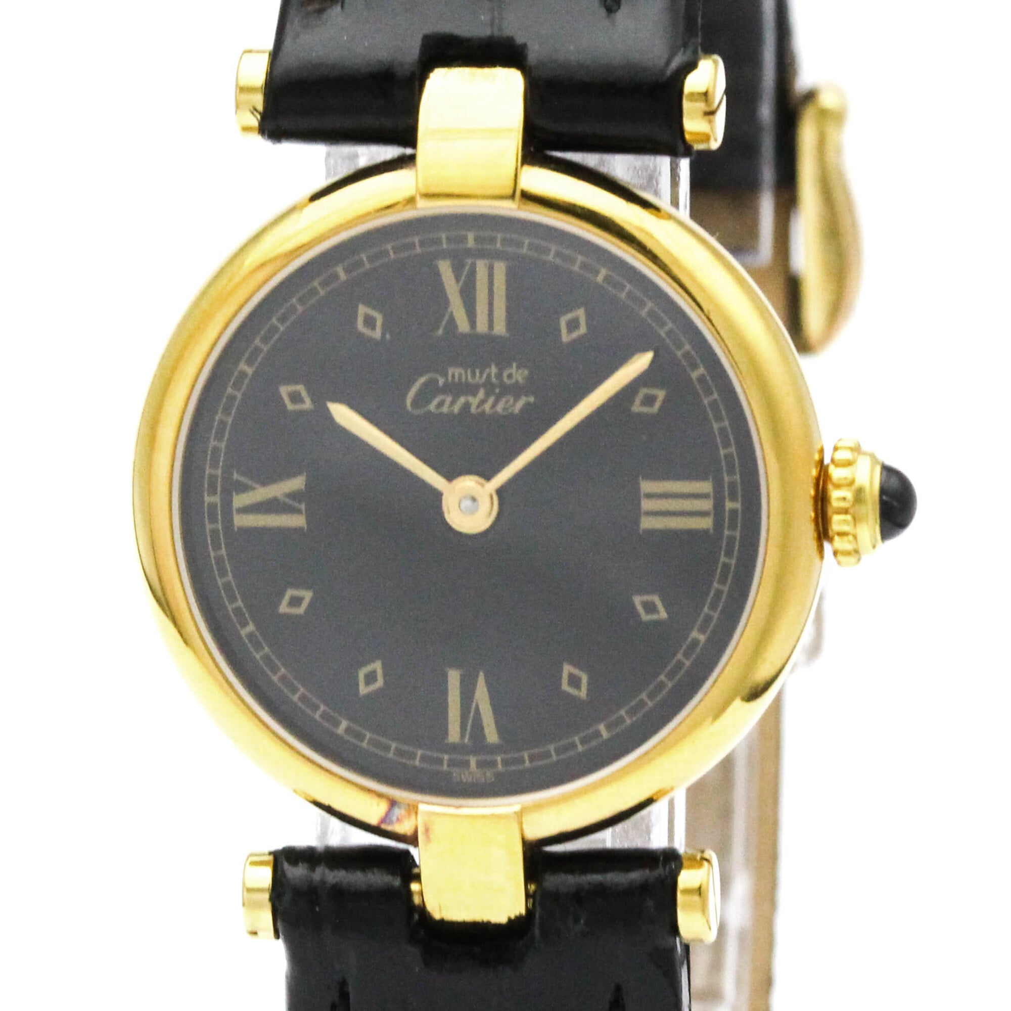 CARTIER Must Vendome Vermeil Gold Plated Quartz Ladies Watch 590004