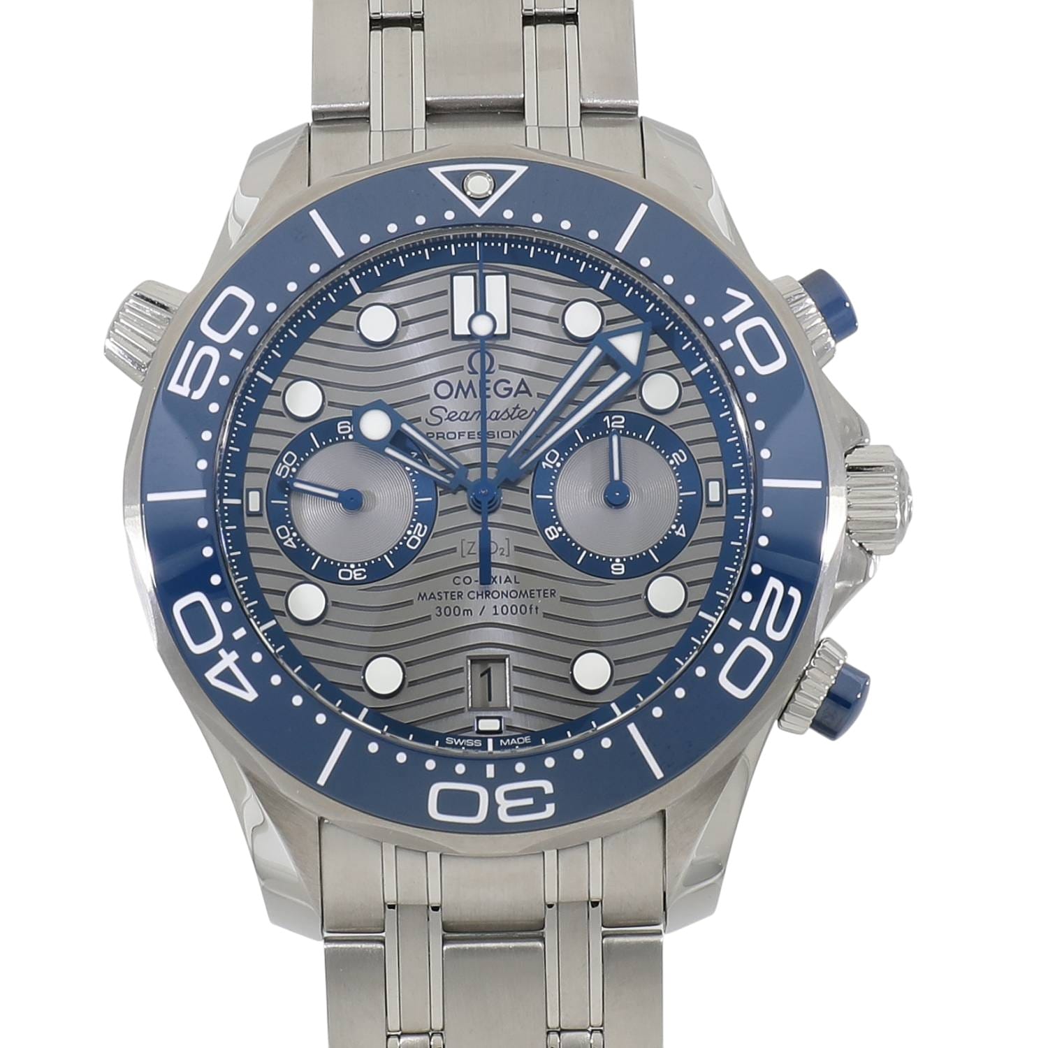 [NEW] OMEGA SEAMASTER DIVER300M CO-AXIAL MASTER CHRONOMETER CHRONOGRAPH 210.30.44.51.06.001 BLUE Wat