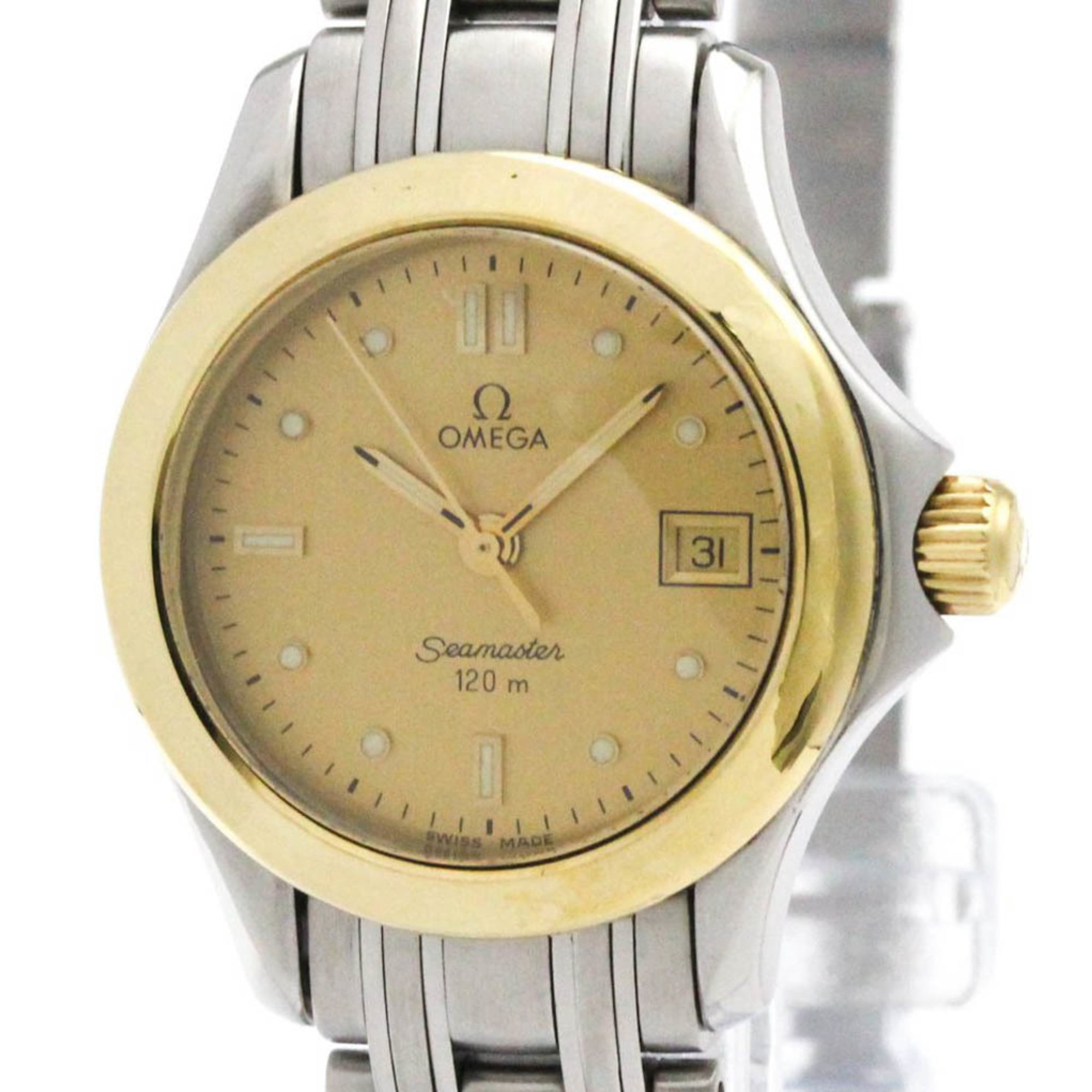 OMEGA Seamaster 120M 18K Gold Steel Ladies Watch 2371.10 Polished