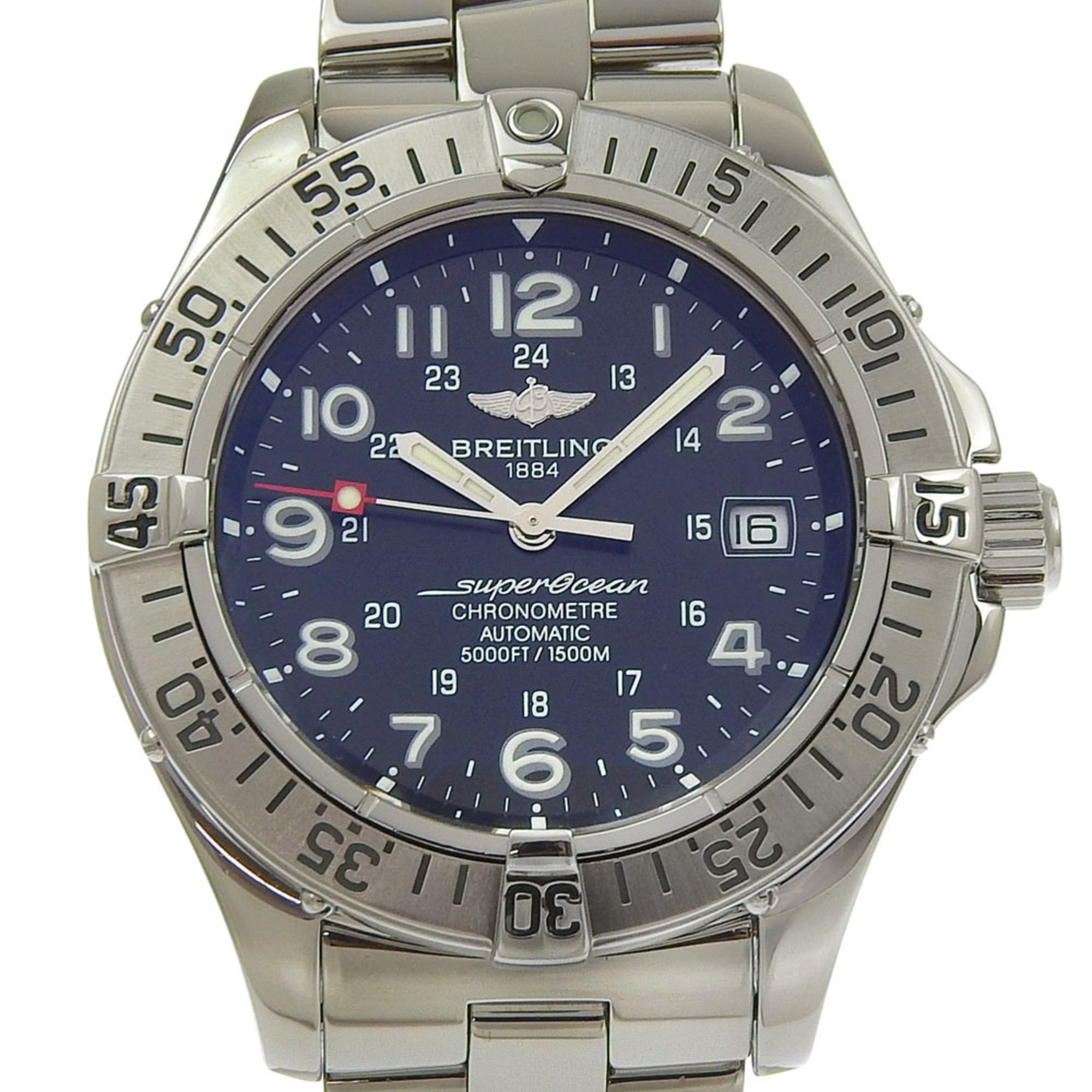 Like New Breitling Superocean Date Chronometer A17360 Black Dial Stainless Steel Automatic 42mm Men\