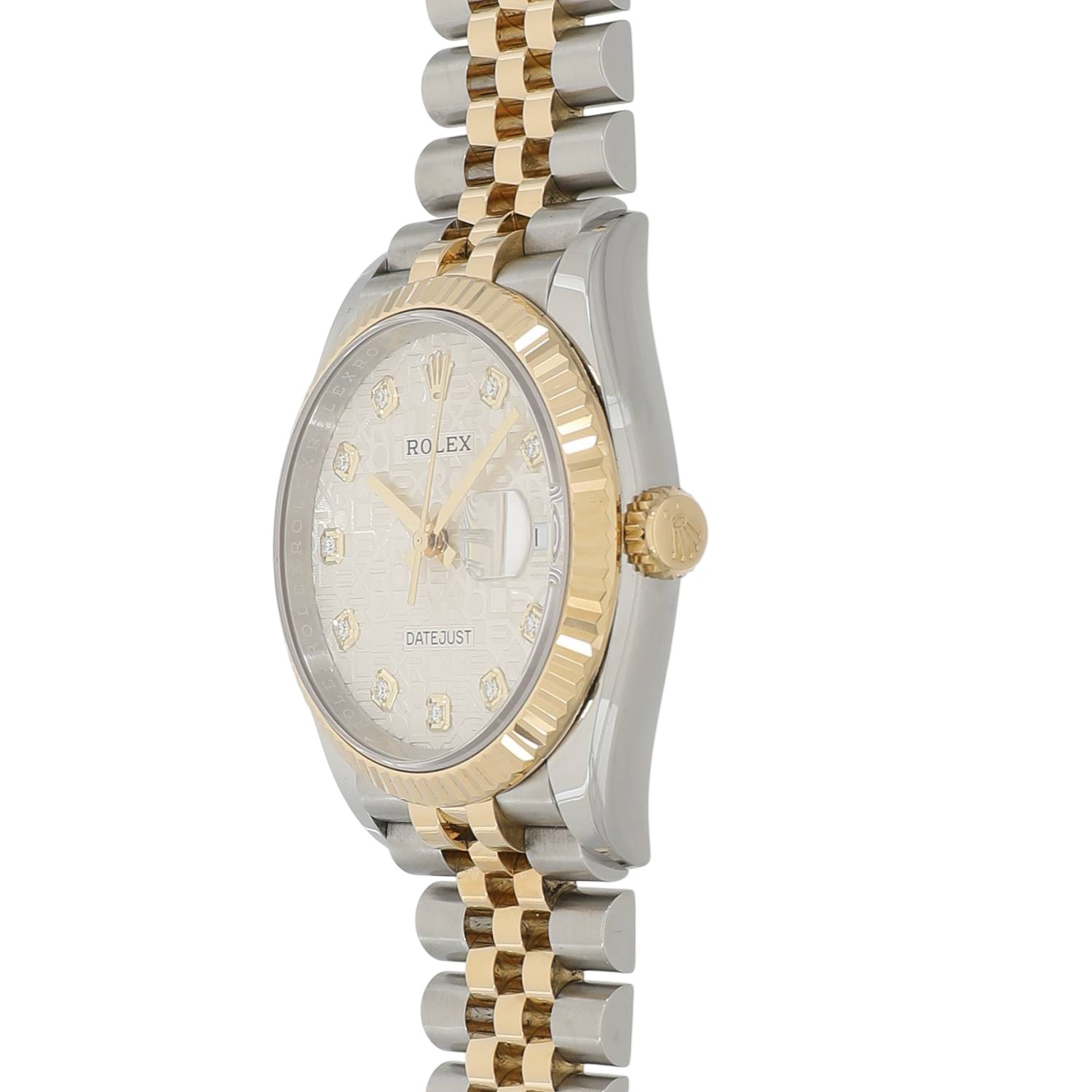 2021 [USED] ROLEX DATEJUST 36 126233G SILVER JUBILEE_10P DIAMOND Watch Ref: 126233G