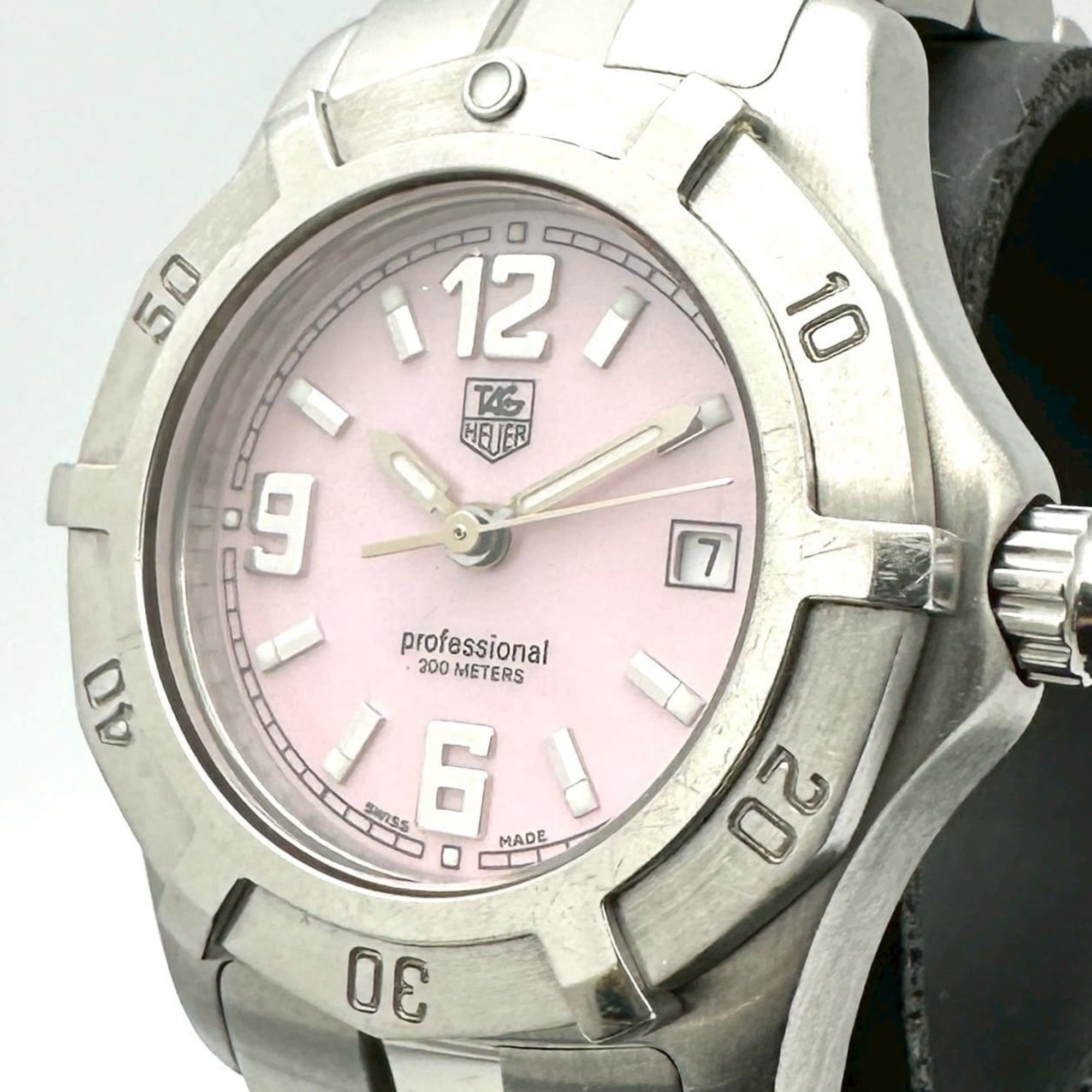 TAG HEUER Exclusive WN1319 Stainless Steel Quartz Watch with Pink Shell, Women\'s