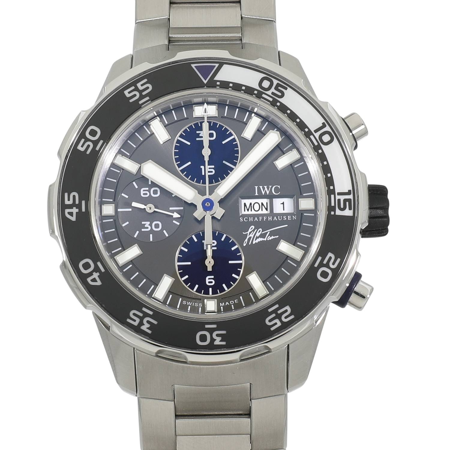 [USED] IWC AQUATIMER CHRONOGRAPH JACQUES YVES COUSTEAU IW376706 GREY_NAVY Watch Ref: IW376706