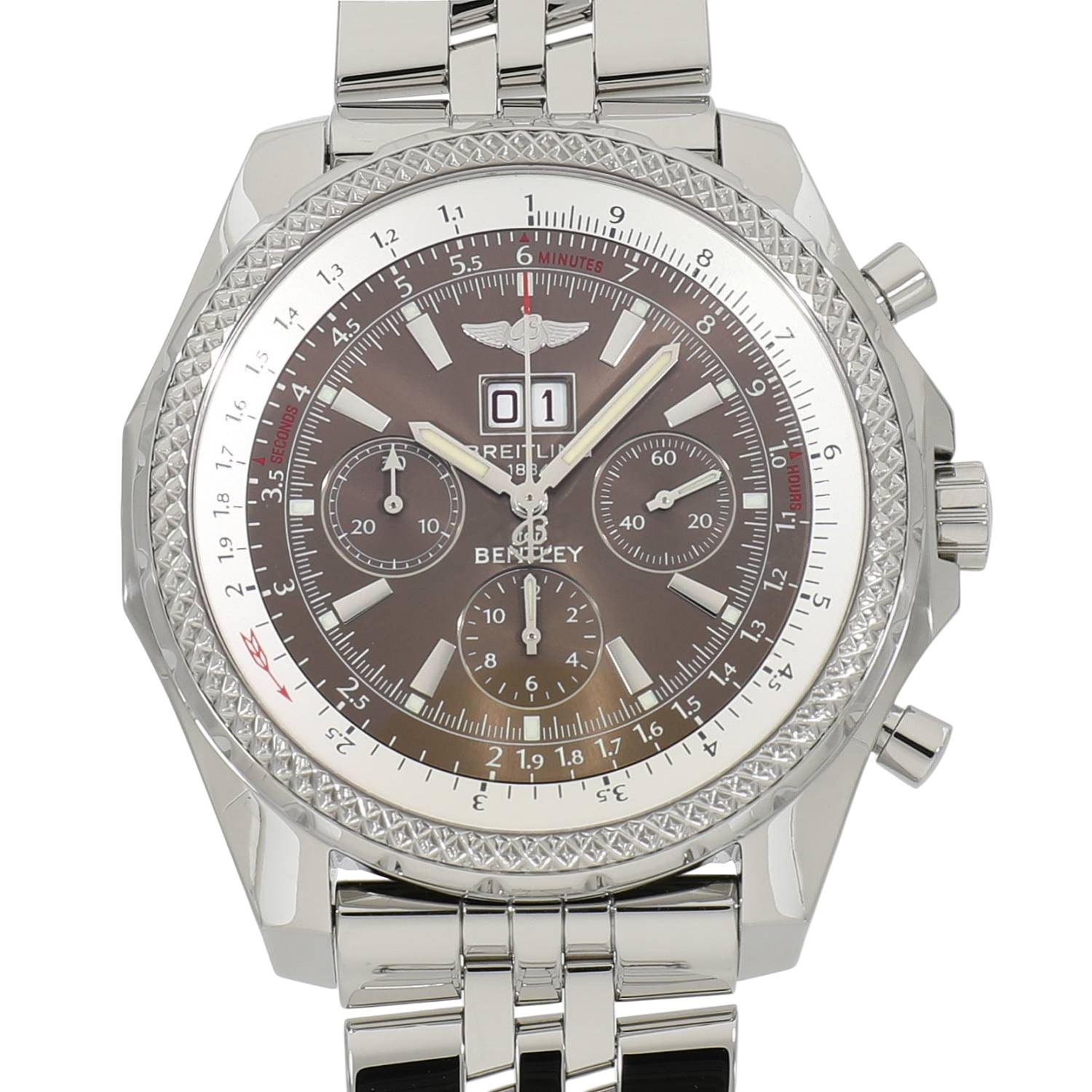 2005 [USED] BREITLING BENTLEY 6.75 A442Q04SP BROWN_SILVER Watch Ref: A442Q04SP