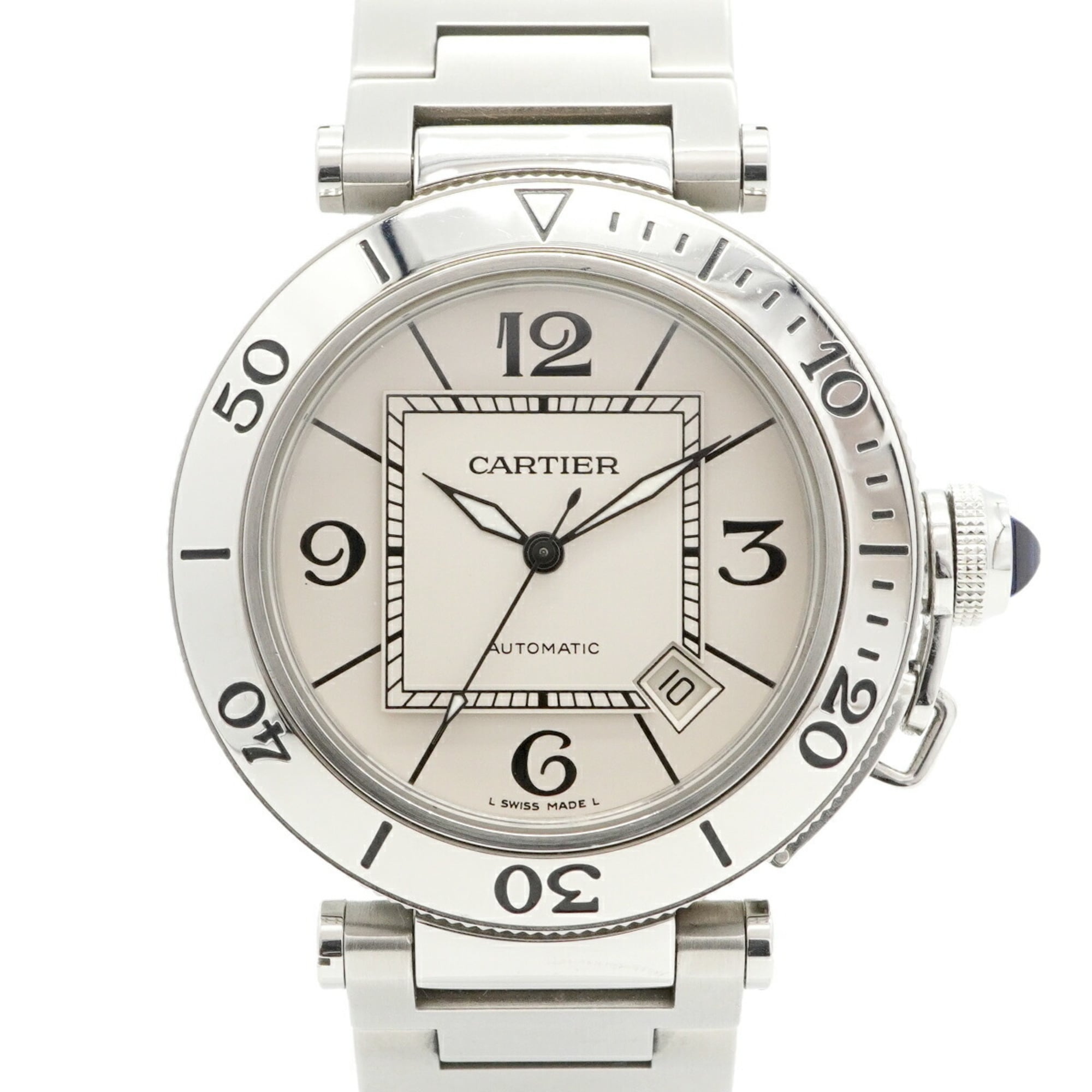 Cartier Pasha Seatimer W31080M7 Silver Dial Men\'s Watch