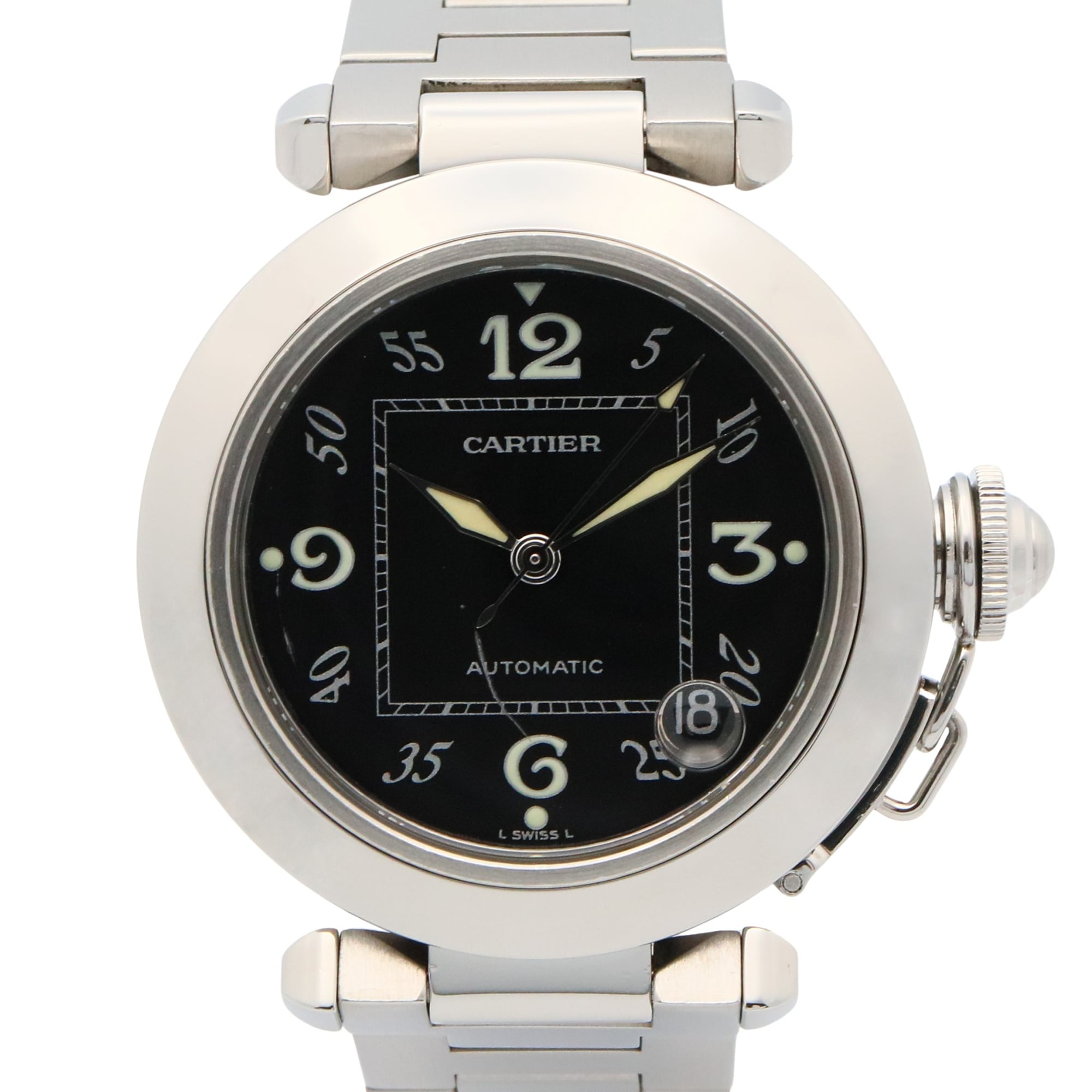 Cartier Pasha C Watch, Stainless Steel, Boys\', Black, W31043M7