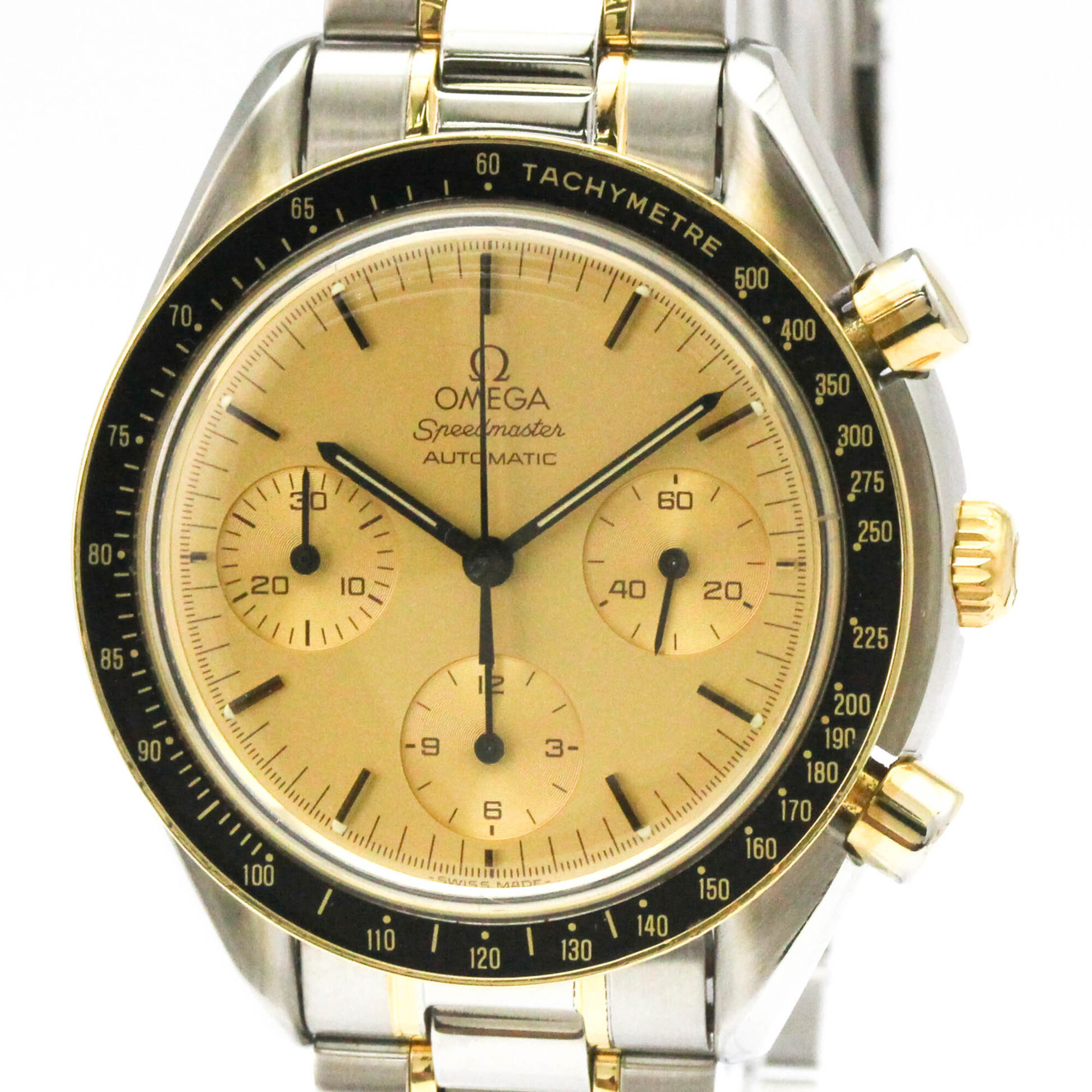 OMEGA Speedmaster Automatic 18K Gold Steel Mens Watch 3310.10 Polished