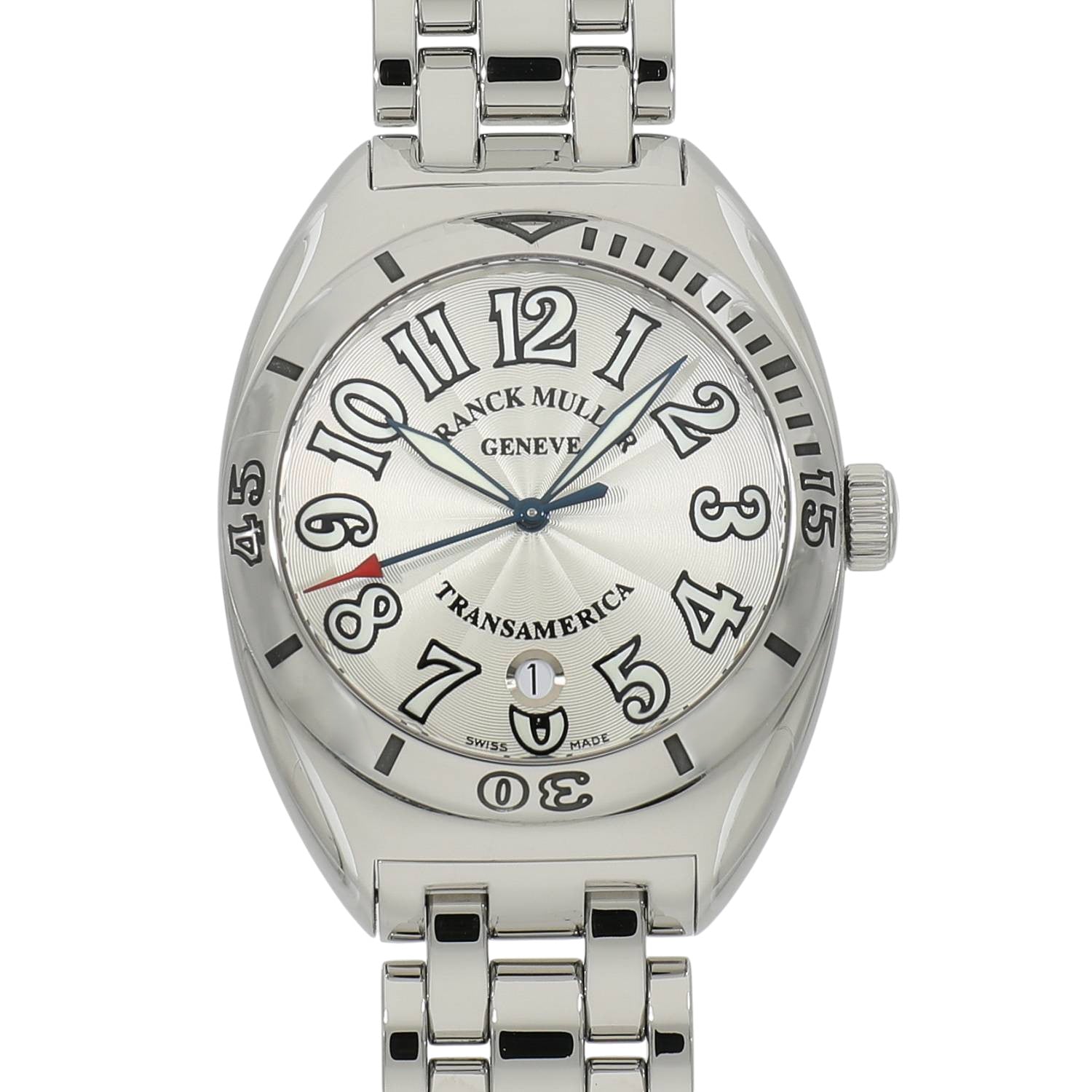 2015 [USED] FRANCK MULLER TRANS AMERICA CENTER SECOND 2000 SILVER Watch Ref: 2000