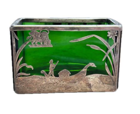 Possible silver clad green glass trough 