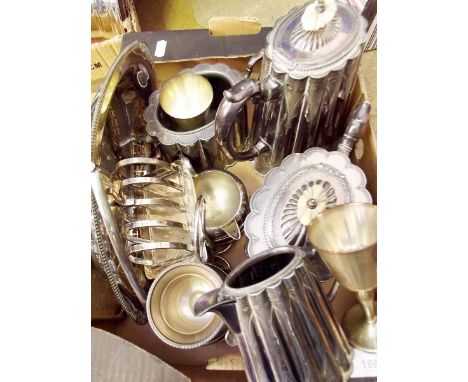 A Victorian four piece tea and coffee service and various silver plated items