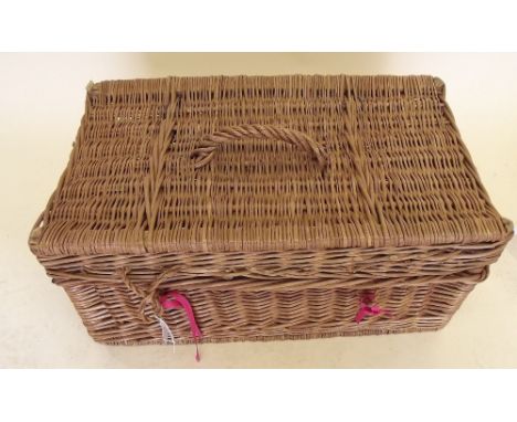A wicker picnic hamper