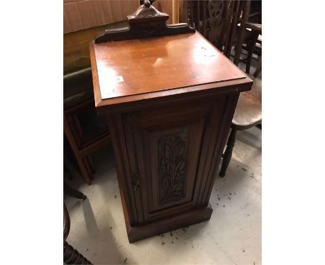 Small Cupboard or pot cupboard with shelf inside and carved door