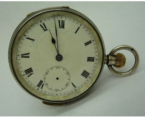 A silver cased repeater pocket watch, case hallmarked London 1934, lacking second hand, button a/f