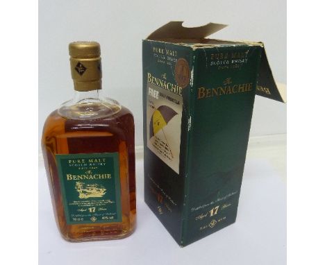 One bottle of Bennachie 17 years pure malt Scotch Whisky, boxed