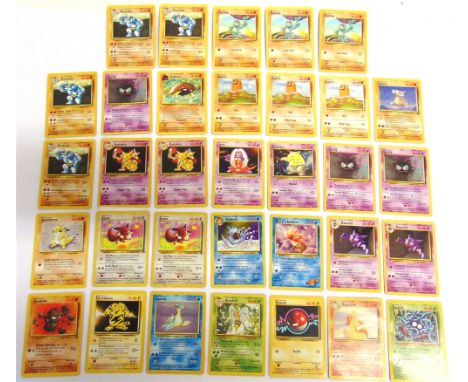 A POKEMON CARD COLLECTION  comprising thirty-three character cards, including Electabuzz (20/102); Lapras Holo (10/62); and B