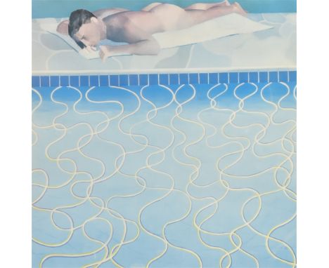 DAVID HOCKNEY (b. 1937) 'Sunbather'  Colour print 49cm x 49cm image size Condition Report : faded, but otherwise good Conditi