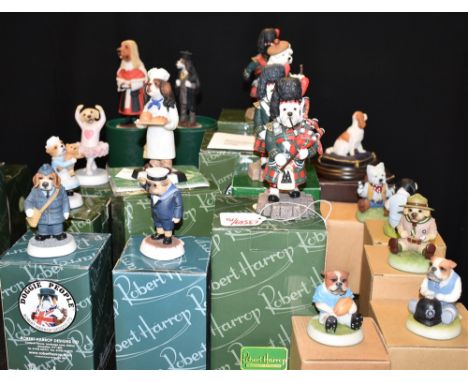 A GROUP OF ROBERT HARROP 'DOGGIE PEOPLE' FIGURES:  DPFG07 ''Westie 'Wild Westie''; DPFG08 'Bulldog Puppy Rugby'; DPFG09 'Labr