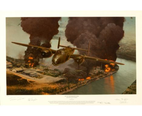 MILITARIA - RICHARD TAYLOR (BRITISH, CONTEMPORARY)  'Out of the Dragon's Den - The Doolittle Raiders', One of the last B-25 M
