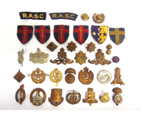 MILITARIA - ASSORTED  comprising cap badges, including those of Dorsetshire Regiment; South Wales Borderers; Royal Welsh Fusi