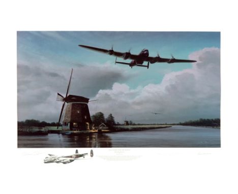 MILITARIA - RICHARD TAYLOR (BRITISH, CONTEMPORARY)  'On Course for the Mohne - The Dambusters',  colour print, limited editio