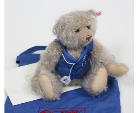 A Steiff  Ltd edition 'Crystal' centenary light beige teddy bear with ear tag, waistcoat, certificate and cloth bag, no. 0088