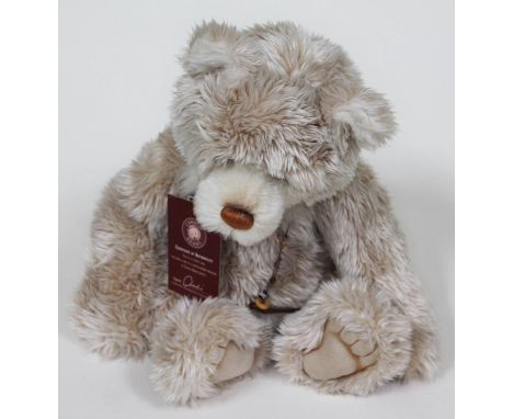 A Charlie Bears 'Porridge' Ltd edition light beige teddy bear with porridge spoon necklace and certificate, designed by Isabe