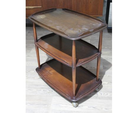A three tier Ercol elm trolley.  