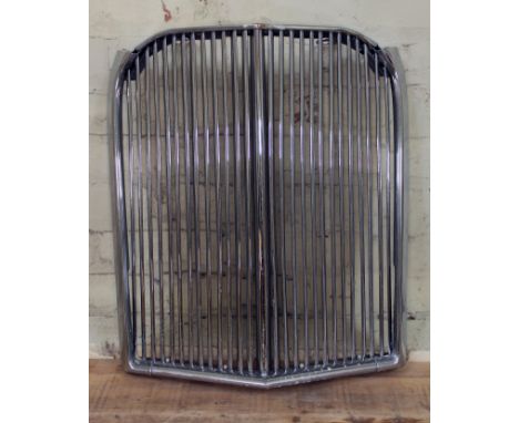 A vintage car chrome radiator grill, length 54cm.  