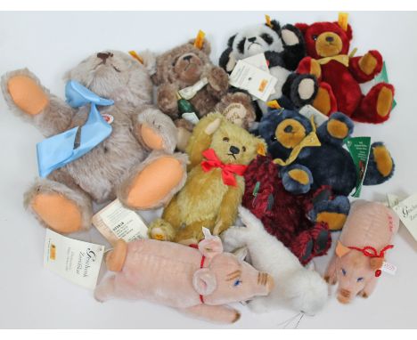 A collection of ten Steiff teddy bears to include a Classic 'Caramel Jackie', 'The Welsh Teddy Bear', 'Gluckwunsch', original