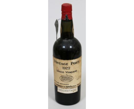 1922 Borges &amp; Irmao vintage port, level low/mid neck.  