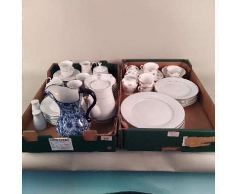 A part Crown Ming tea set, a Noritake "Legendar" Regency silver part dinner service and a part Tuscan bone china tea set etc