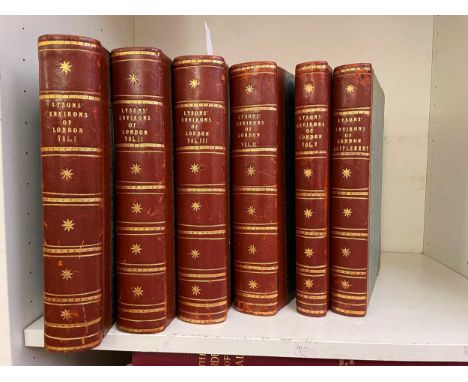 LYSONS (Rev. D)  The Environs of London, in 6 vols., 1st edition, 1792-1811, 4to, maps and plates as required (4 hand coloure